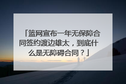 篮网宣布一年无保障合同签约渡边雄太，到底什么是无障碍合同？